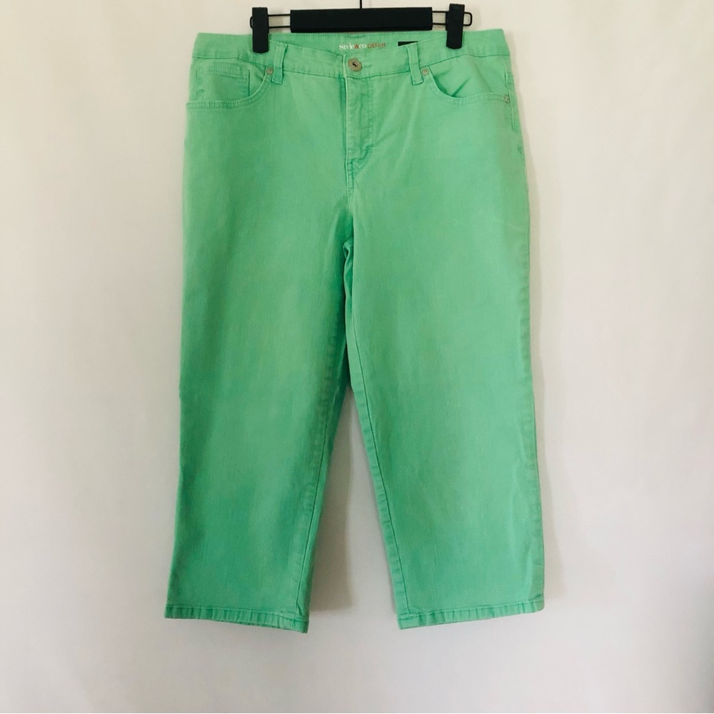 Denim Capri Green Size  12 Style & Co
